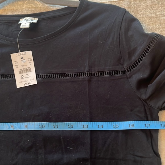 NWT J. Crew Black Cotton T-Shirt Embellished Nd simple yet beautiful! - Picture 5 of 7